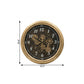 21" Circle Black and Gold Wood and Glass Analog Exposed Gear Wall Clock