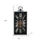 10" Black and Gold Metal and Glass Analog Vintage Style Crackle Wall Clock