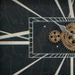 13" Black and Gold Metal and Glass Analog Vintage Style Crackle Wall Clock