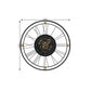 32" Circle Black and Gold Metal and Glass Analog Exposed Gear Wall Clock