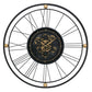 32" Circle Black and Gold Metal and Glass Analog Exposed Gear Wall Clock