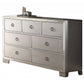 57" Platinum Solid and Manufactured Wood Seven Drawer Triple Dresser