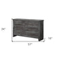 57" Gray Solid and Manufactured Wood Six Drawer Double Dresser