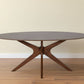 75" Brown Oval Solid Manufactured Wood Pedestal Base Dining Table