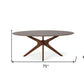 75" Brown Oval Solid Manufactured Wood Pedestal Base Dining Table