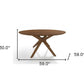 59" Brown Rounded Pedestal Base Dining Table
