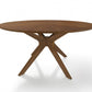 59" Brown Rounded Pedestal Base Dining Table