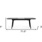71" Black Rectangular Manufactured Wood Butterfly Leaf Dining Table