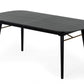 71" Black Rectangular Manufactured Wood Butterfly Leaf Dining Table