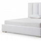 White Ribbed Texture Velvet Upholstered Queen Bed Frame