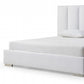 White Ribbed Texture Velvet Upholstered Queen Bed Frame