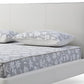 White Wood And Faux Leather King Bed Frame With USB