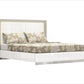 King White High Gloss Bed Frame with LED Headboard
