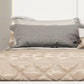 White And Taupe Wood Queen Bed Frame