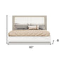 White And Taupe Wood Queen Bed Frame