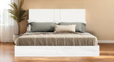 White And Taupe Wood Queen Bed Frame