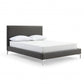 Dark Gray Faux Leather Queen Bed Frame