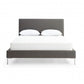 Dark Gray Faux Leather Queen Bed Frame