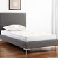 Gray and Dark Gray Wood And Faux Leather Twin Bed Frame
