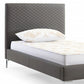 Gray and Dark Gray Wood And Faux Leather Twin Bed Frame