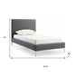 Gray and Dark Gray Wood And Faux Leather Twin Bed Frame