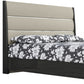 King Dark Grey High Gloss Bed Frame with Faux Leather Headboard