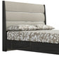 Queen Dark Grey High Gloss Bed Frame with Faux Leather Headboard