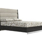 Queen Dark Grey High Gloss Bed Frame with Faux Leather Headboard