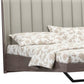 King Grey Upholstered Faux Leather and Ivory Gloss Bed Frame