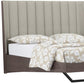 Queen Grey Upholstered Faux Leather and Ivory Gloss Bed Frame