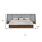 Brown and Gray Wood And Upholstery King Bed Frame With Attached Nightstands