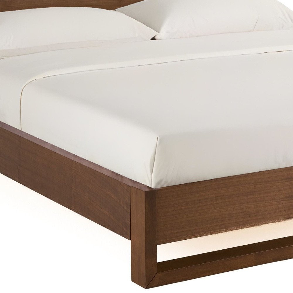 Brown Wood And California King Bed Frame