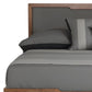 Gray and Brown Wood And Linen Queen Bed Frame