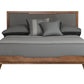 Gray and Brown Wood And Linen Queen Bed Frame