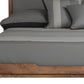 Gray and Brown Wood And Linen King Bed Frame