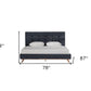 Gray and Brown Wood And Tufted Polyester King Bed Frame