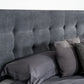 Gray and Brown Wood And Tufted Polyester King Bed Frame