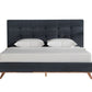 Gray and Brown Wood And Tufted Polyester King Bed Frame