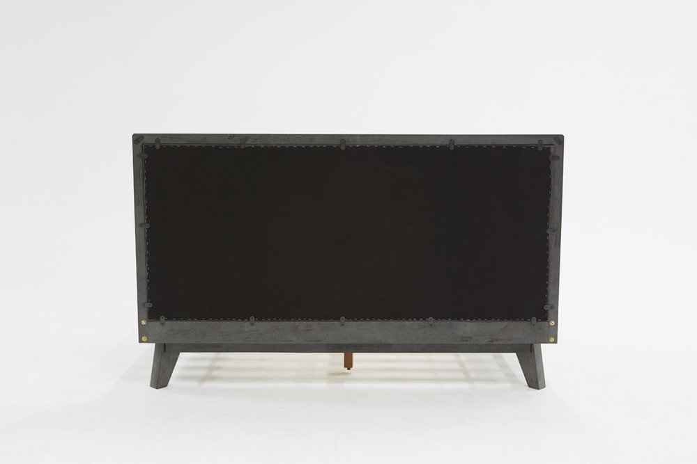 Gray Wood And Linen Queen Bed Frame