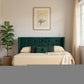 Green Wood And Tufted Velvet Queen Bed Frame