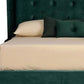 Green Wood And Tufted Velvet King Bed Frame