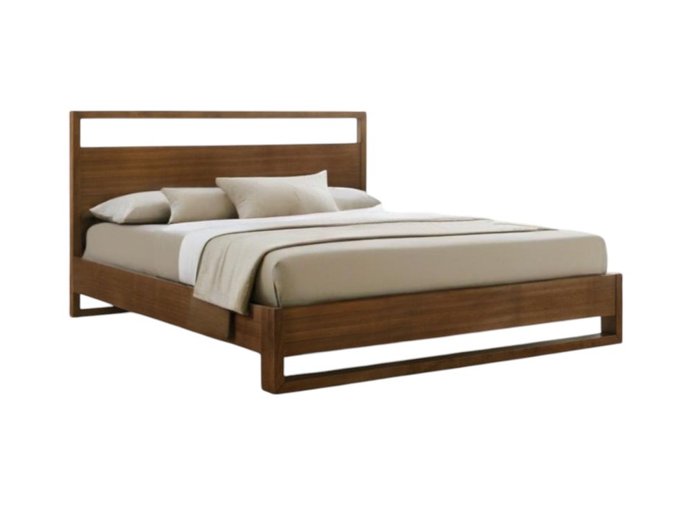 Brown Wood King Bed Frame