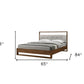 Brown and Gray Wood Tufted Upholstered Queen Bed Frame