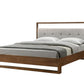 Brown and Gray Wood Tufted Upholstered Queen Bed Frame