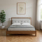Brown and Gray Wood Tufted Upholstered King Bed Frame