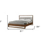 Brown and Gray Wood Tufted Upholstered King Bed Frame