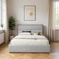 Brown and Gray Wood Upholstered King Bed Frame