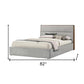 Brown and Gray Wood Upholstered King Bed Frame