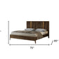 Brown and Gold Wood King Bed Frame