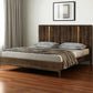 Brown and Gold Wood King Bed Frame